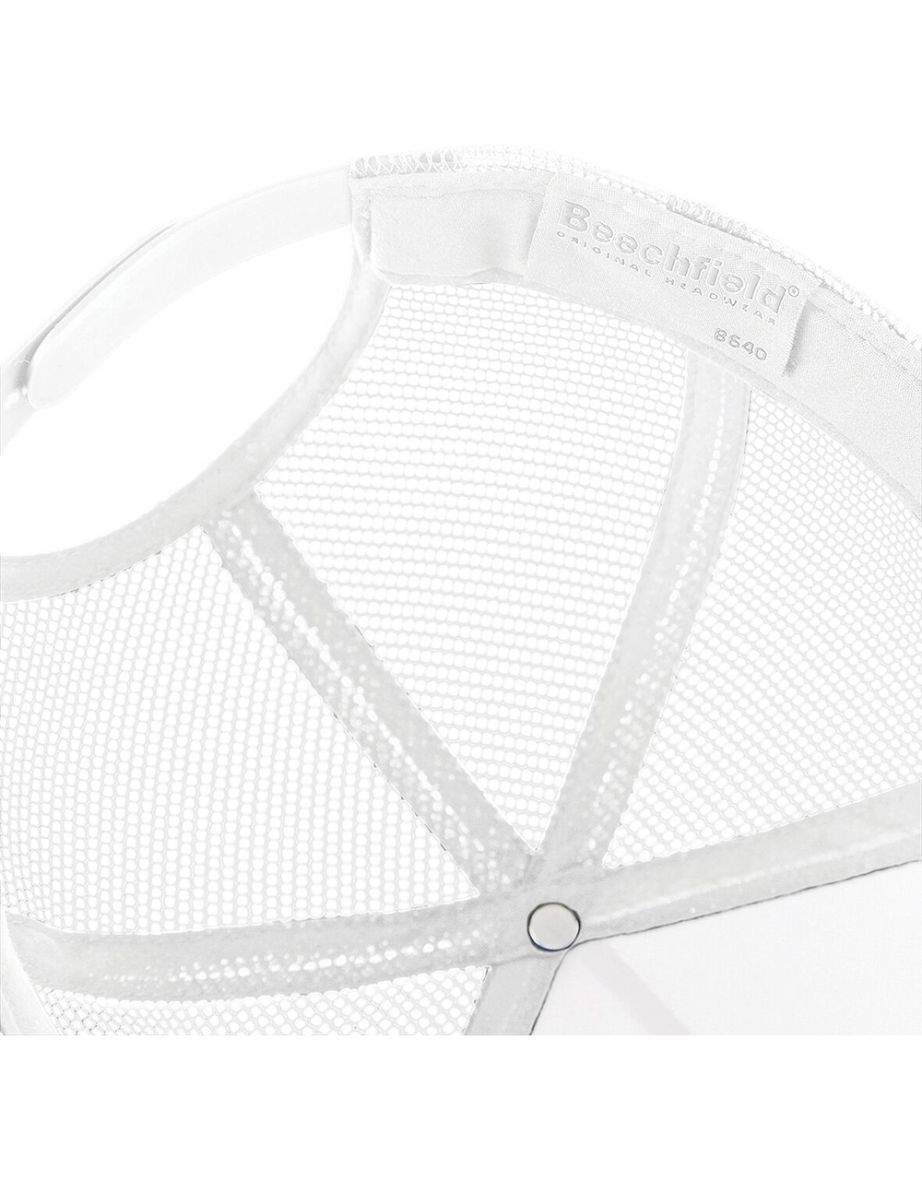 Beechfield Mens Half Mesh Trucker Cap / Headwear - White/White - 2