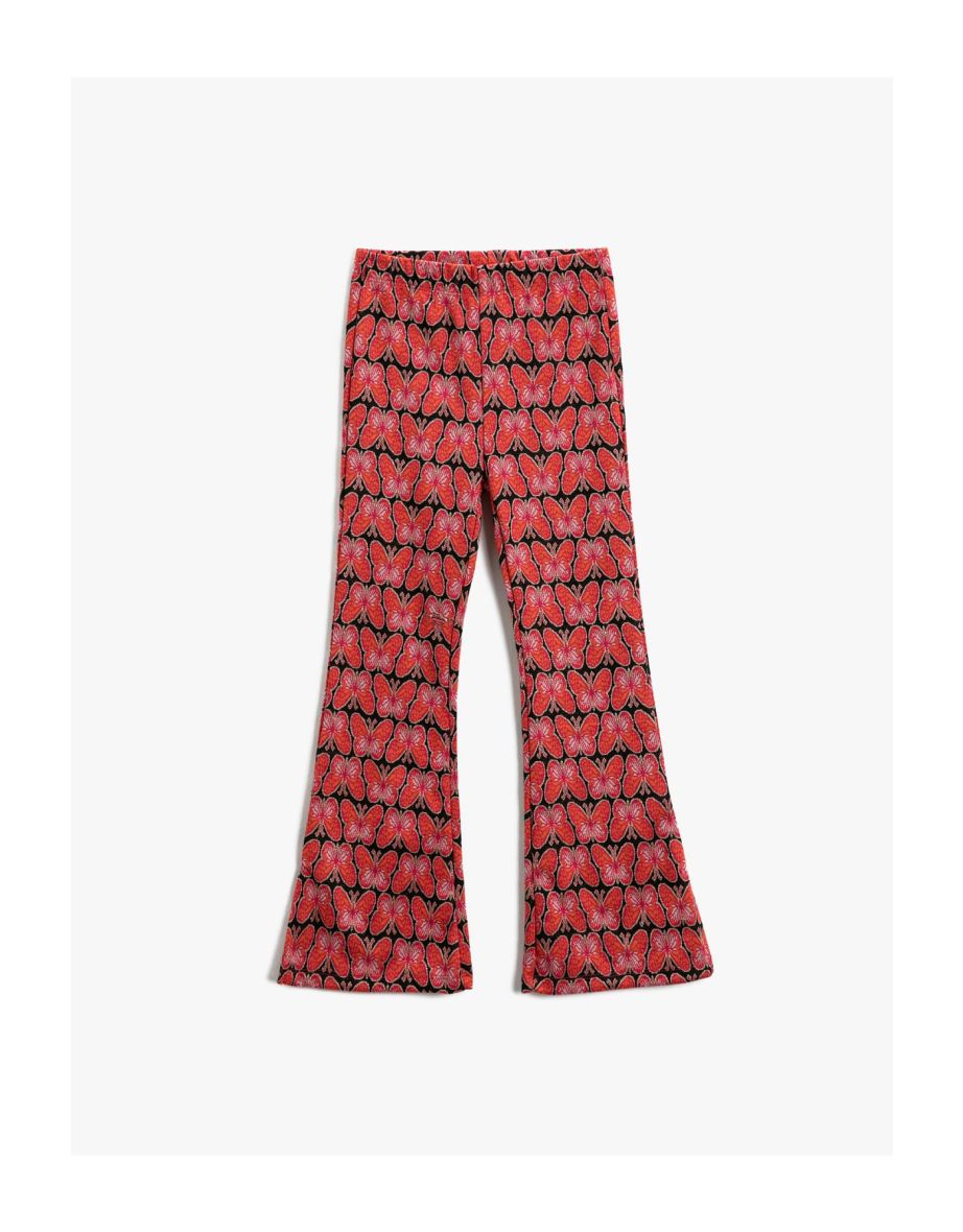 Butterfly Patterned Spanish Leg Pants