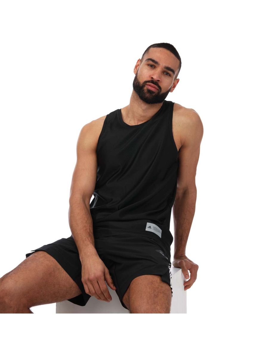 Men's adidas Train to Peak HIIT Training Tank Top in Black - 6