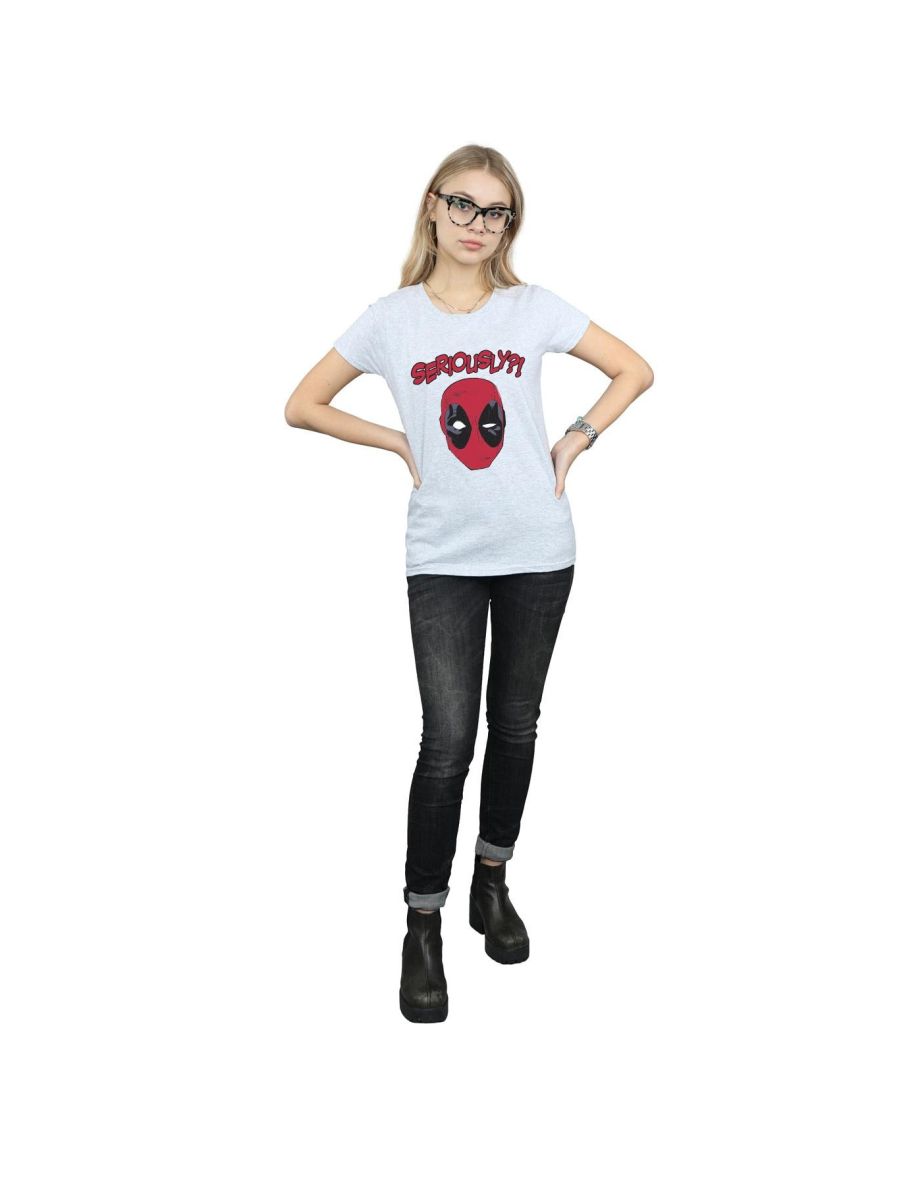 Marvel Womens/Ladies Deadpool Seriously Cotton T-Shirt - Sports Grey - 3