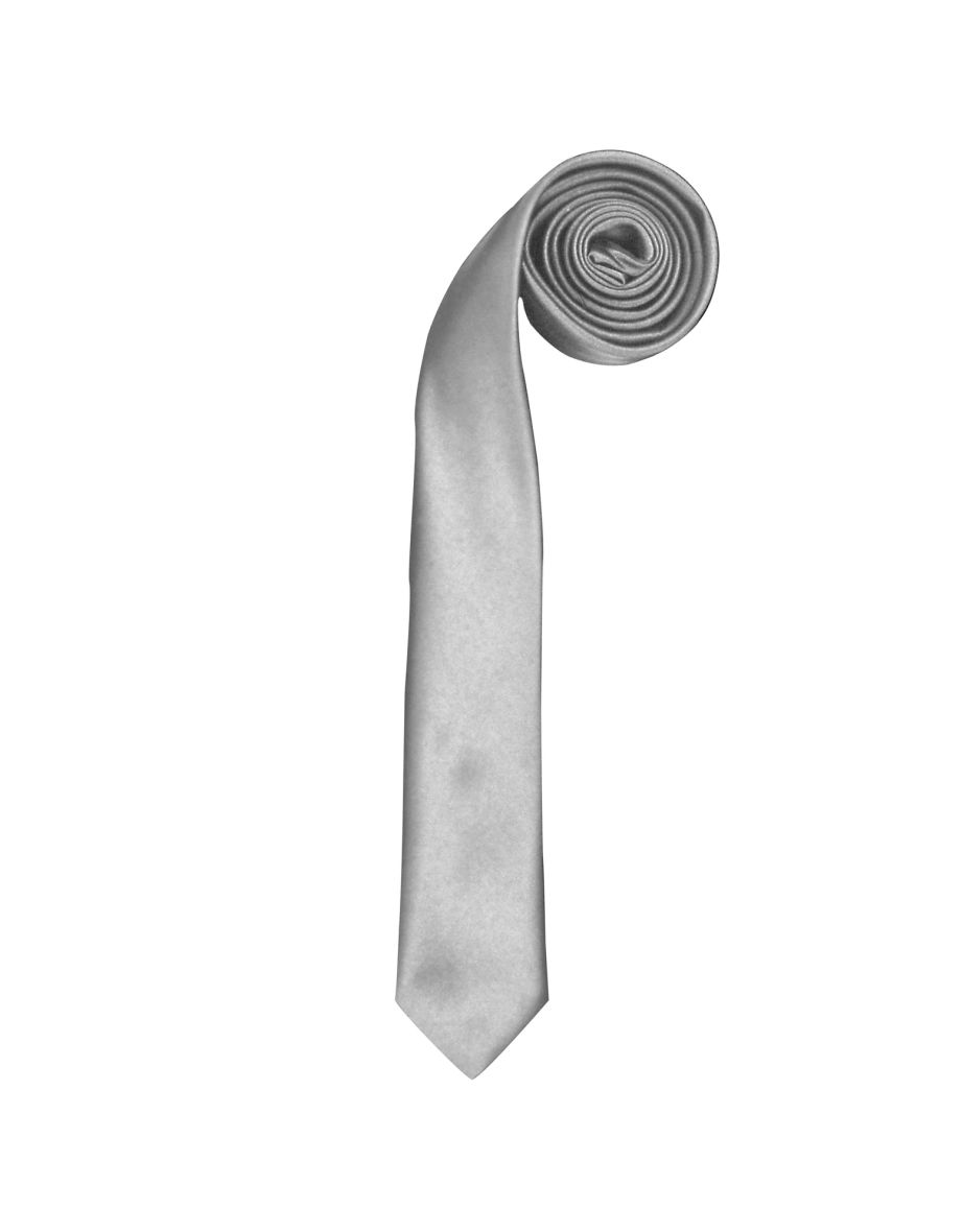 Premier Tie - Mens Slim Retro Work Tie (Pack of 2) - Silver