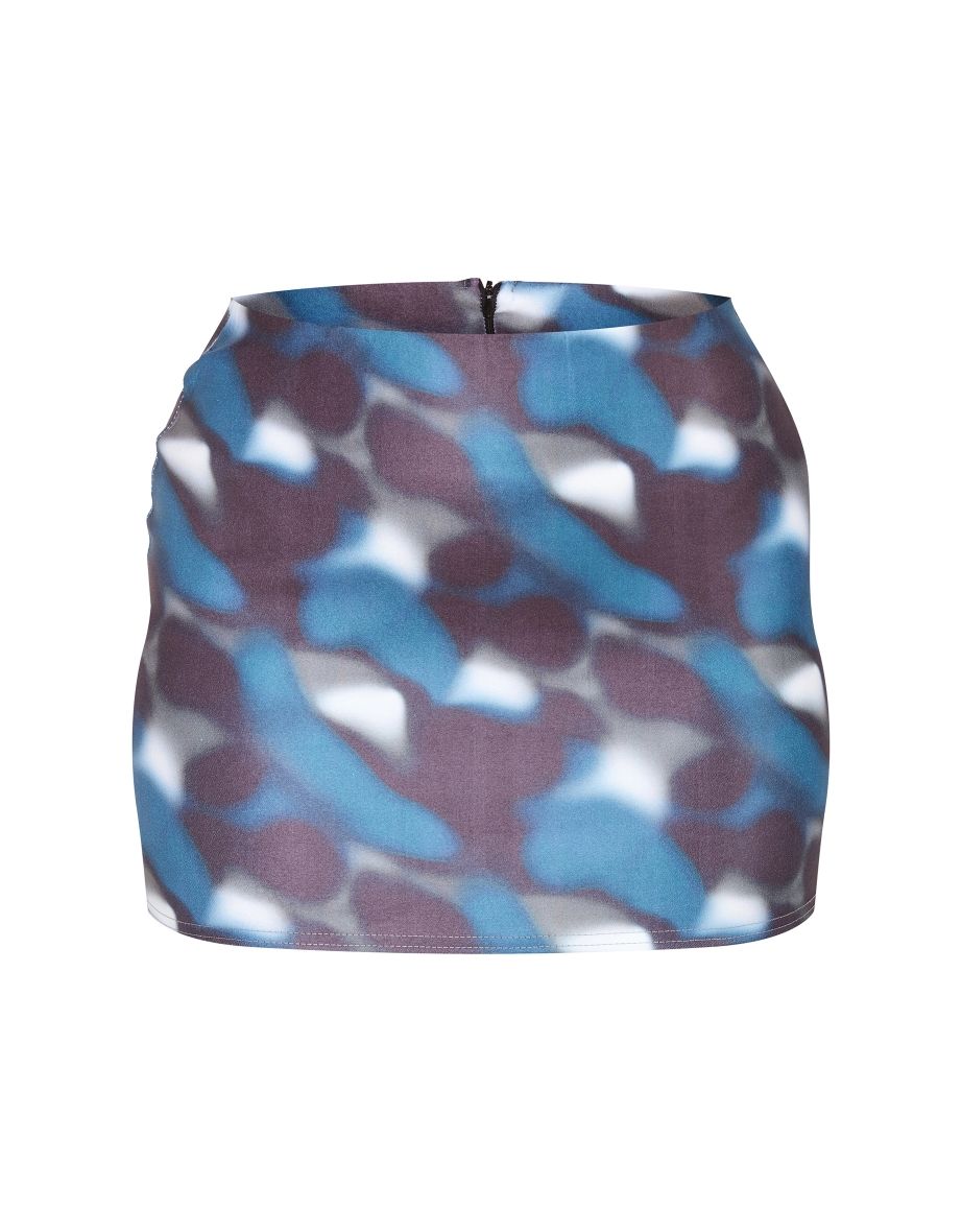 Charcoal Blur Printed Low Rise Micro Mini Skirt - 5