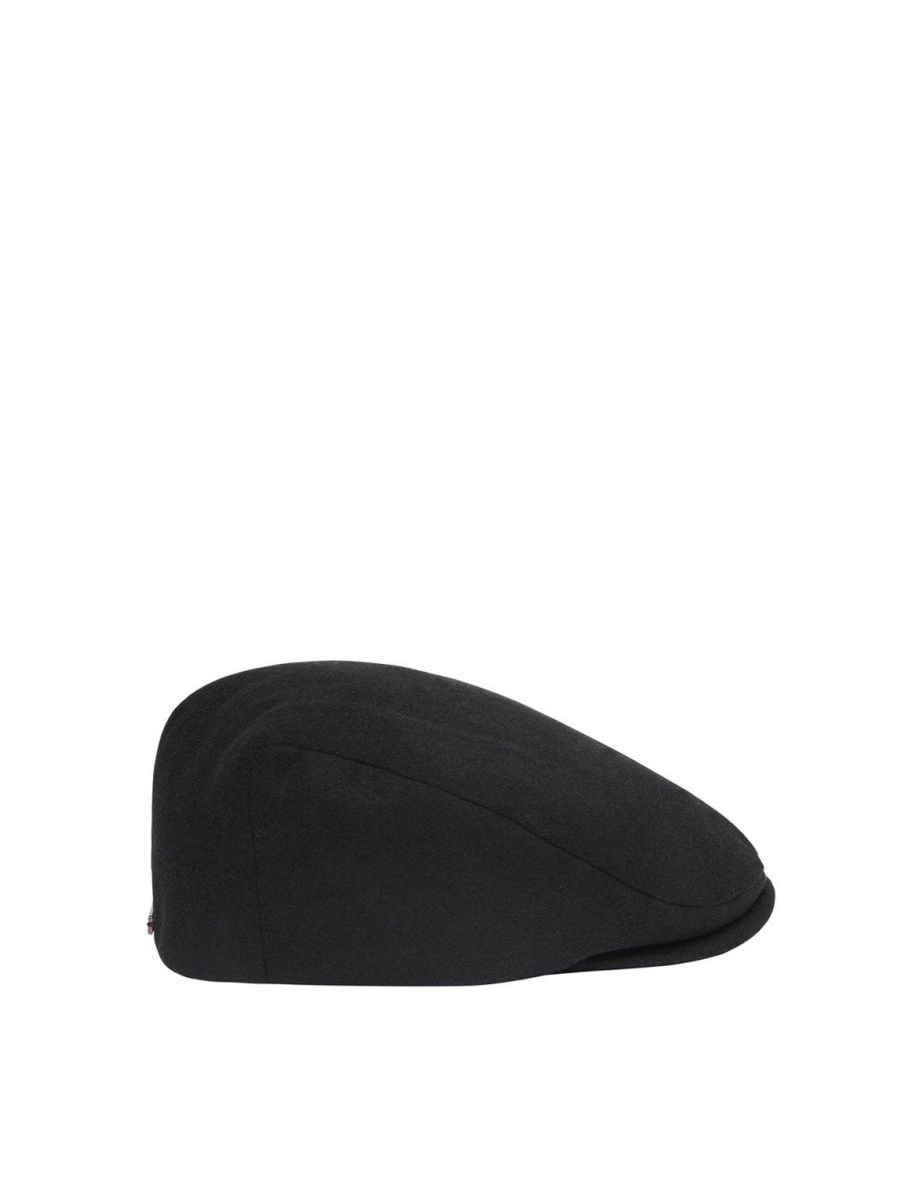 Alfreds Wool Classic Flat Cap Black - black