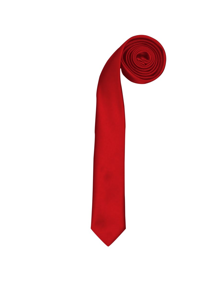 Premier Tie - Mens Slim Retro Work Tie (Pack of 2) - Red