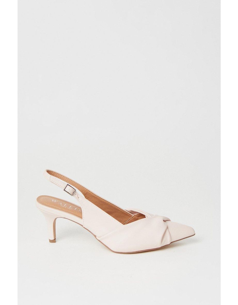 Delish Twist Front Slingback Pointed Court Shoes