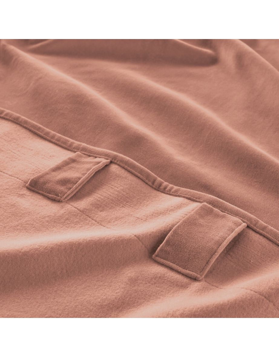 Velvet 100% Cotton Thermal Curtain with Hidden Tabs - 2