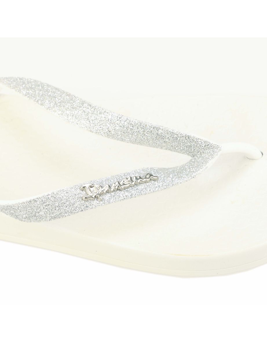 Women's Ipanema Anatomic Lolita Glitter Flip Flops in White - 4