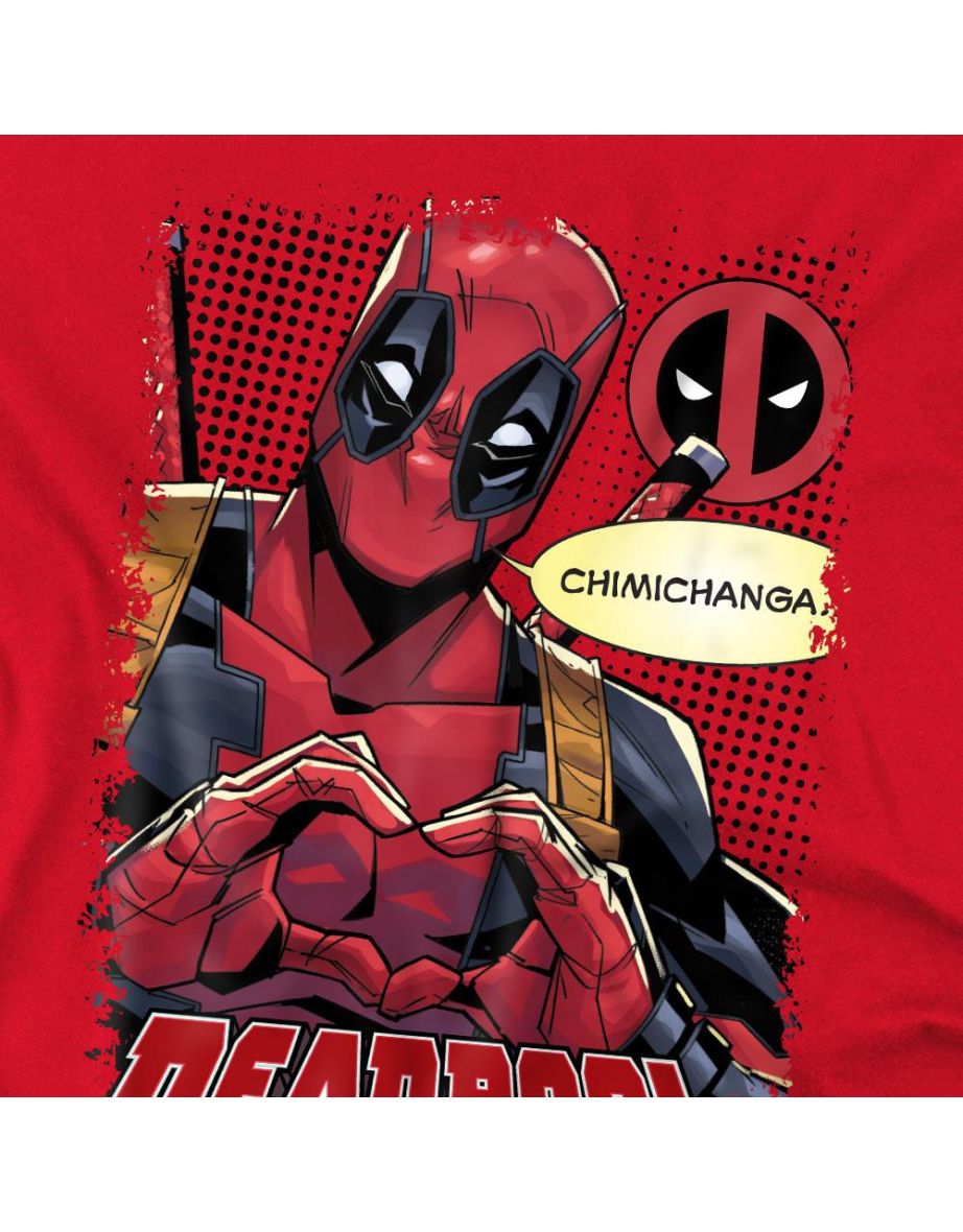 Deadpool Mens Chimichanga Heart T-Shirt - Red - 3