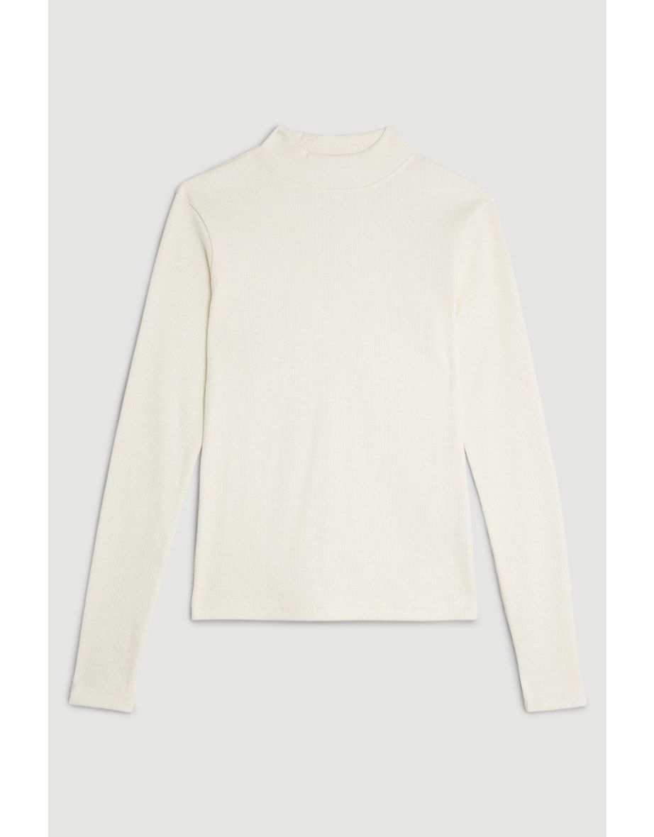 Compact Jersey Ribbed Turtle Neck Top - 3
