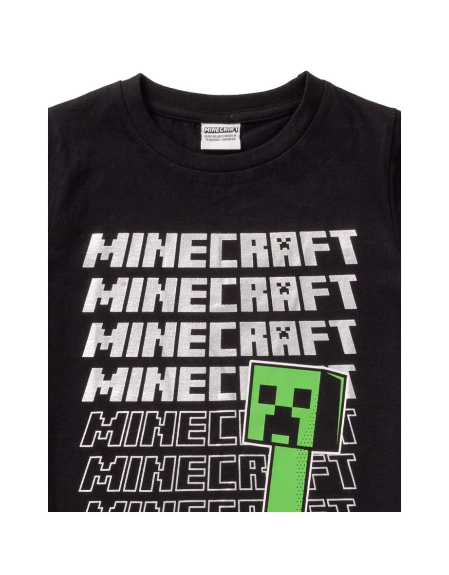 Minecraft Childrens/Kids Repeat Logo T-Shirt - Black - 2