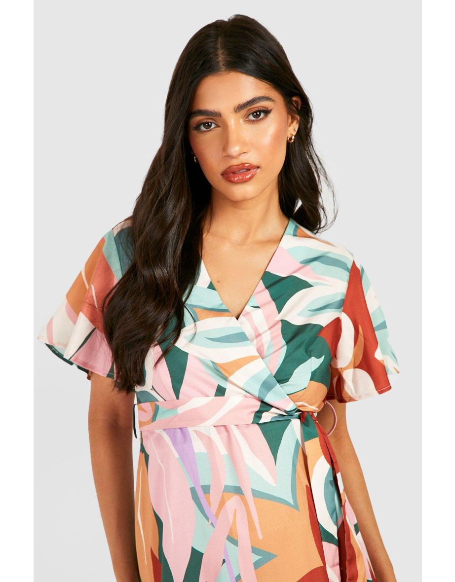 Maternity Printed Wrap Maxi Dress - multi - 3
