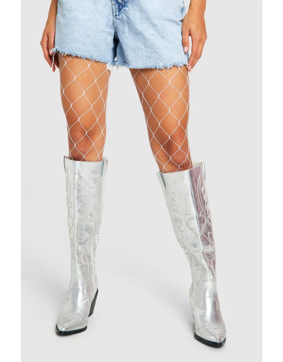 White Fishnet Tights - white