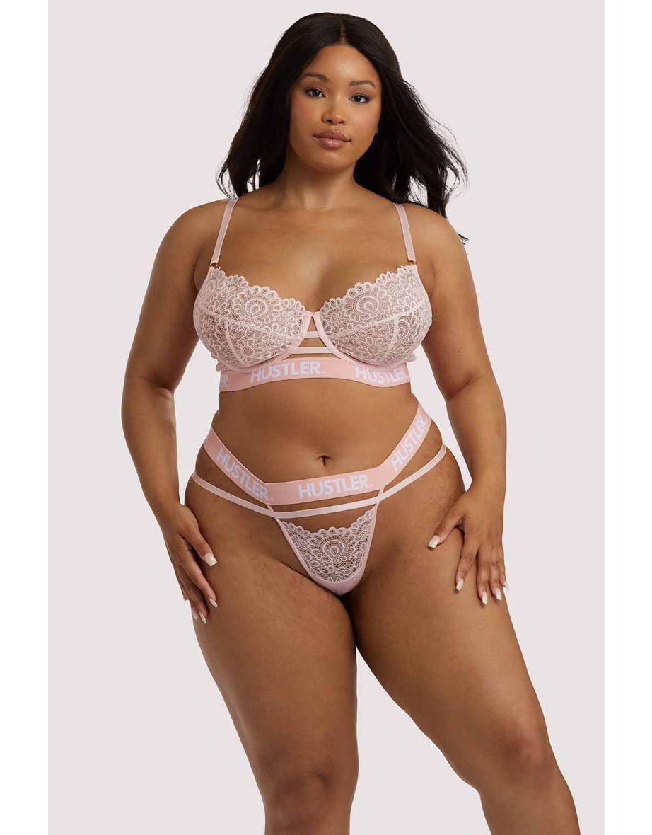 Branded Lace Baby Pink Thong