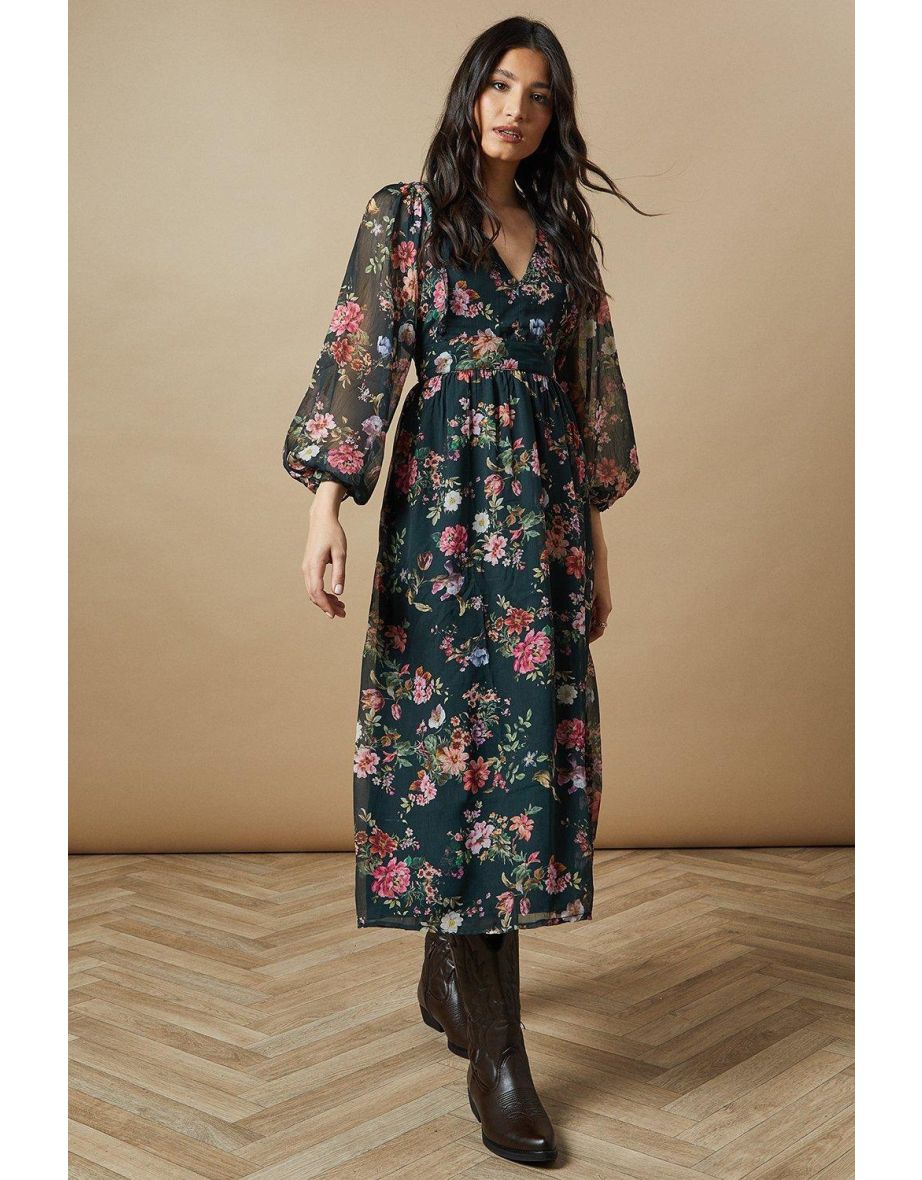 Bow Back Chiffon Midaxi Dress