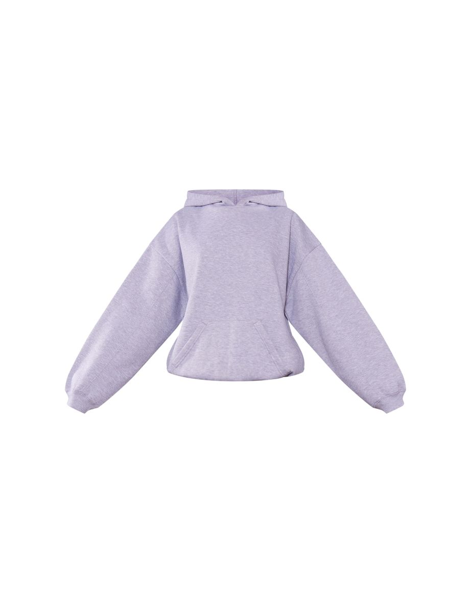 Grey Marl Oversized Elasticated Hem Hoodie - 4