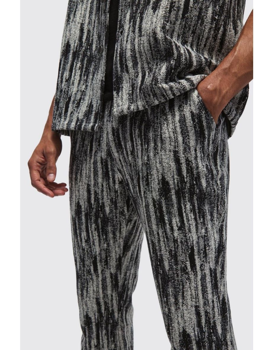 Slim Flared Stacked Abstract Tapestry Trousers - 2