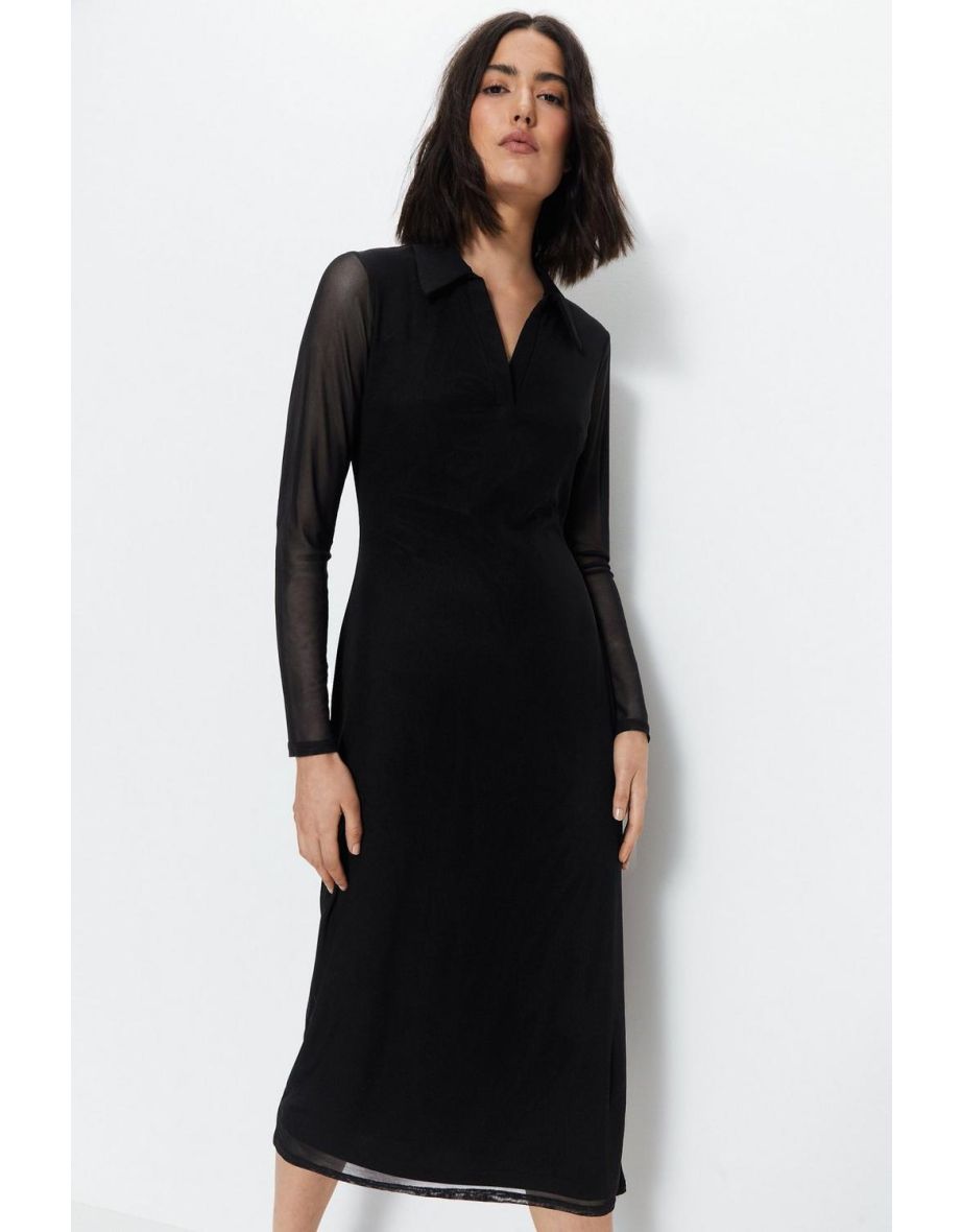 Mesh Shirt Dress