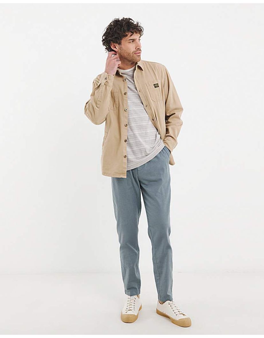 Linen Blend Tapered Elasticated Trouser