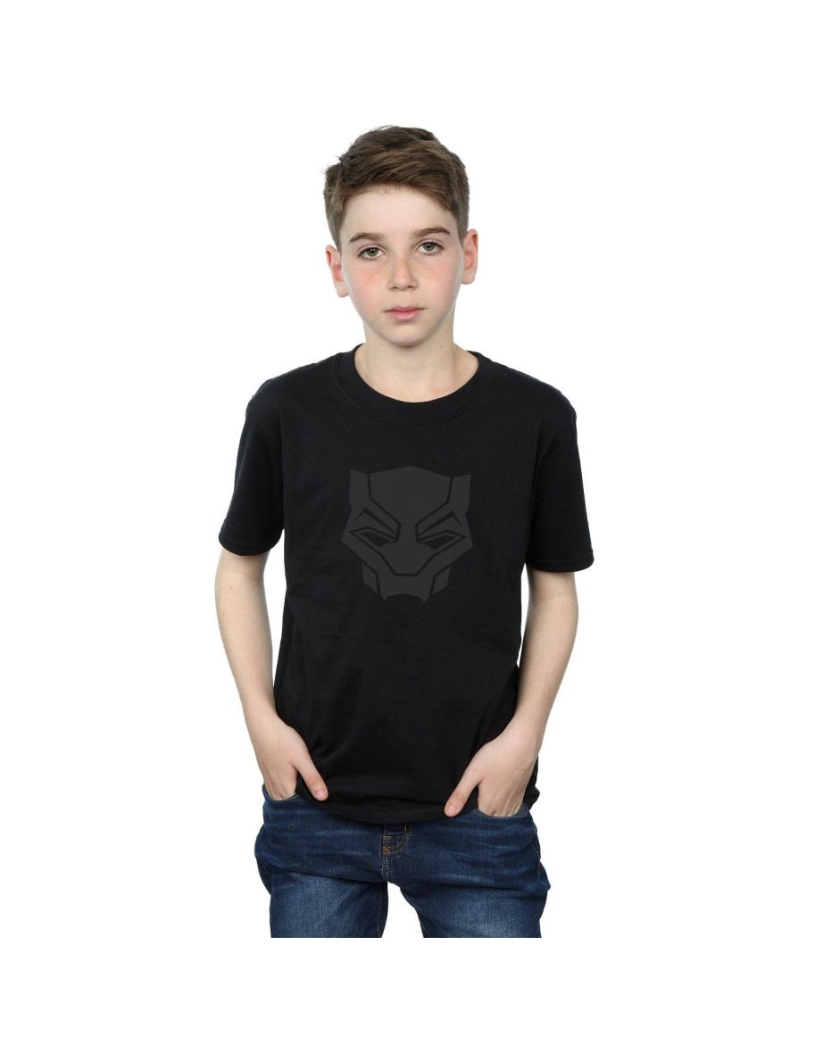 Marvel Boys Black Panther Black On Black T-Shirt - Black