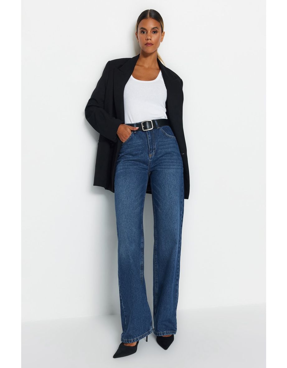 Jeans - Blue - Wide leg - 7