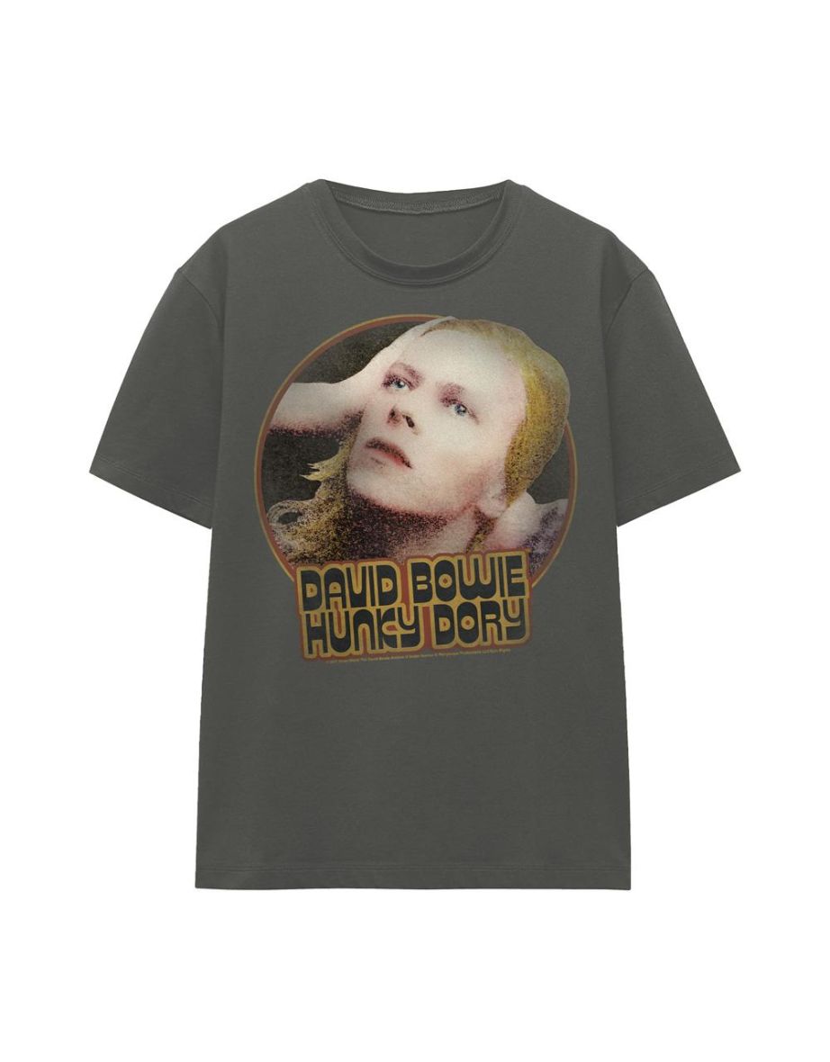 David Bowie Unisex Adult Hunky Dory Circle T-Shirt - Charcoal
