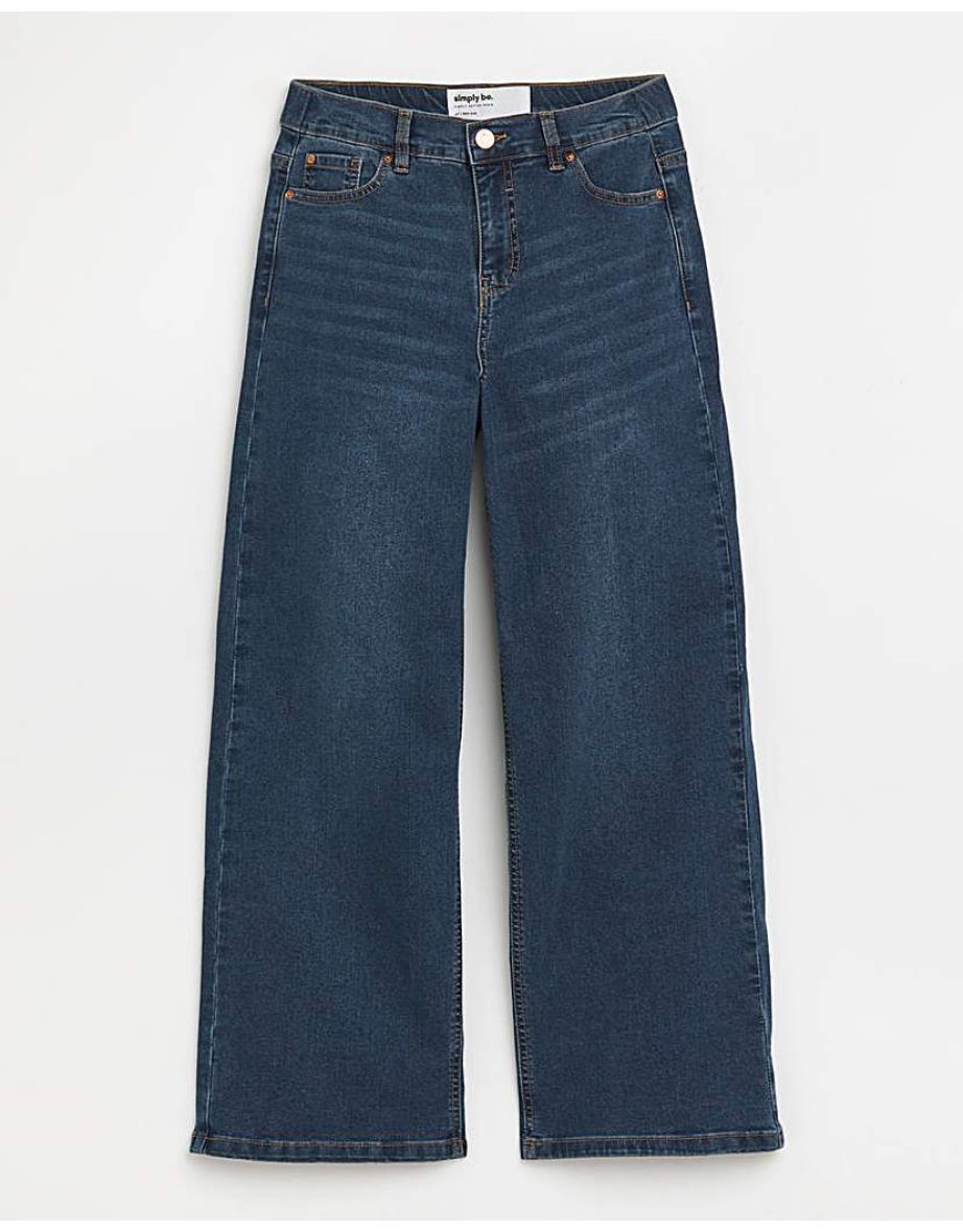 Simply Be 24/7 Wide Leg Jeans - Blue - 8