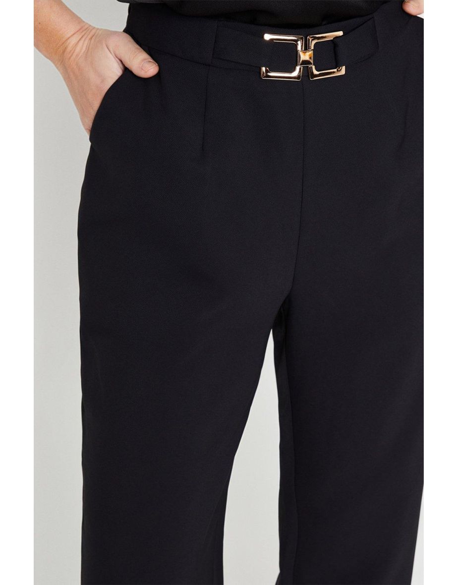 Petite Belt Detail Straight Tailored Trouser - 3