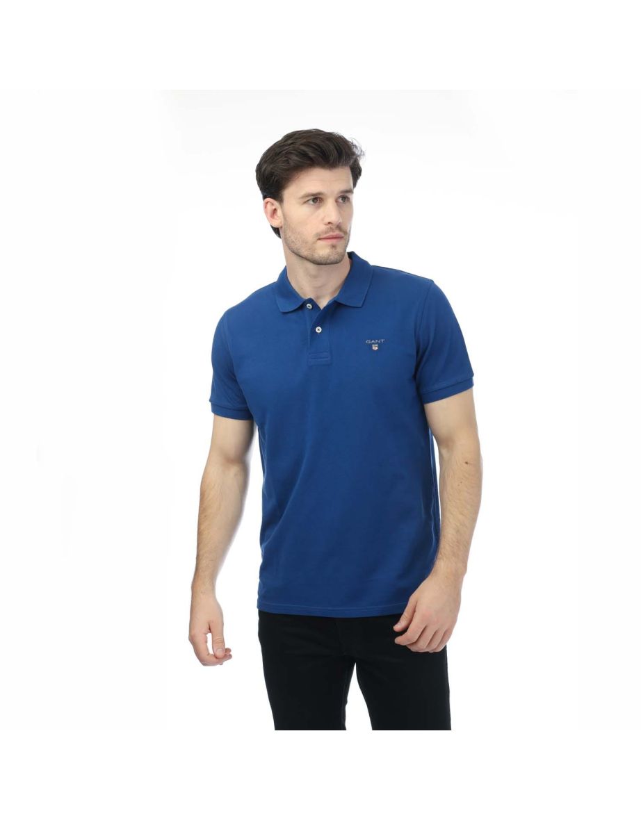 Men's Gant Pique Rugger Polo Shirt in Blue