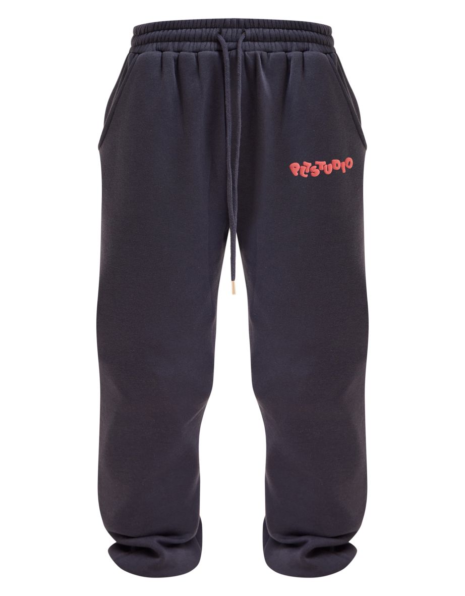 Midnight Blue PLT Studio Archive Puff Print Drawstring Cuffed Joggers - 4