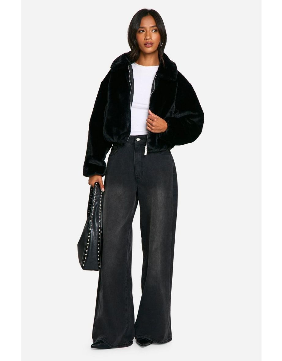 Petite Short Faux Fur Jacket