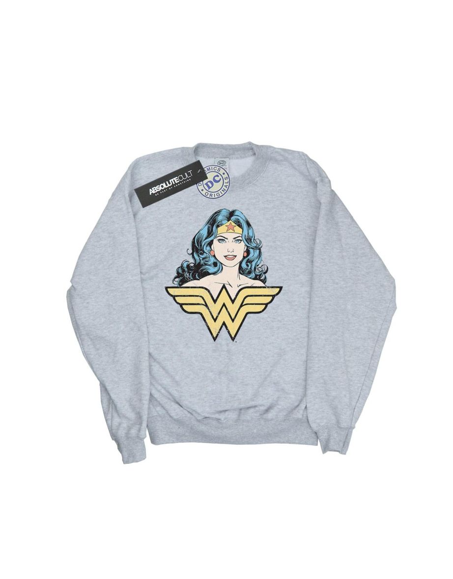 DC Comics Girls Wonder Woman Gaze Sweatshirt - Sports Grey