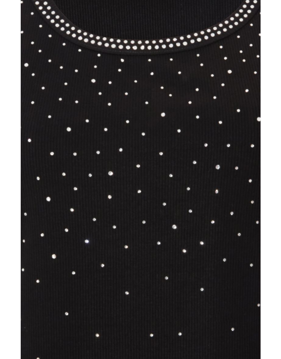 Black Diamante Trim Vest - 5
