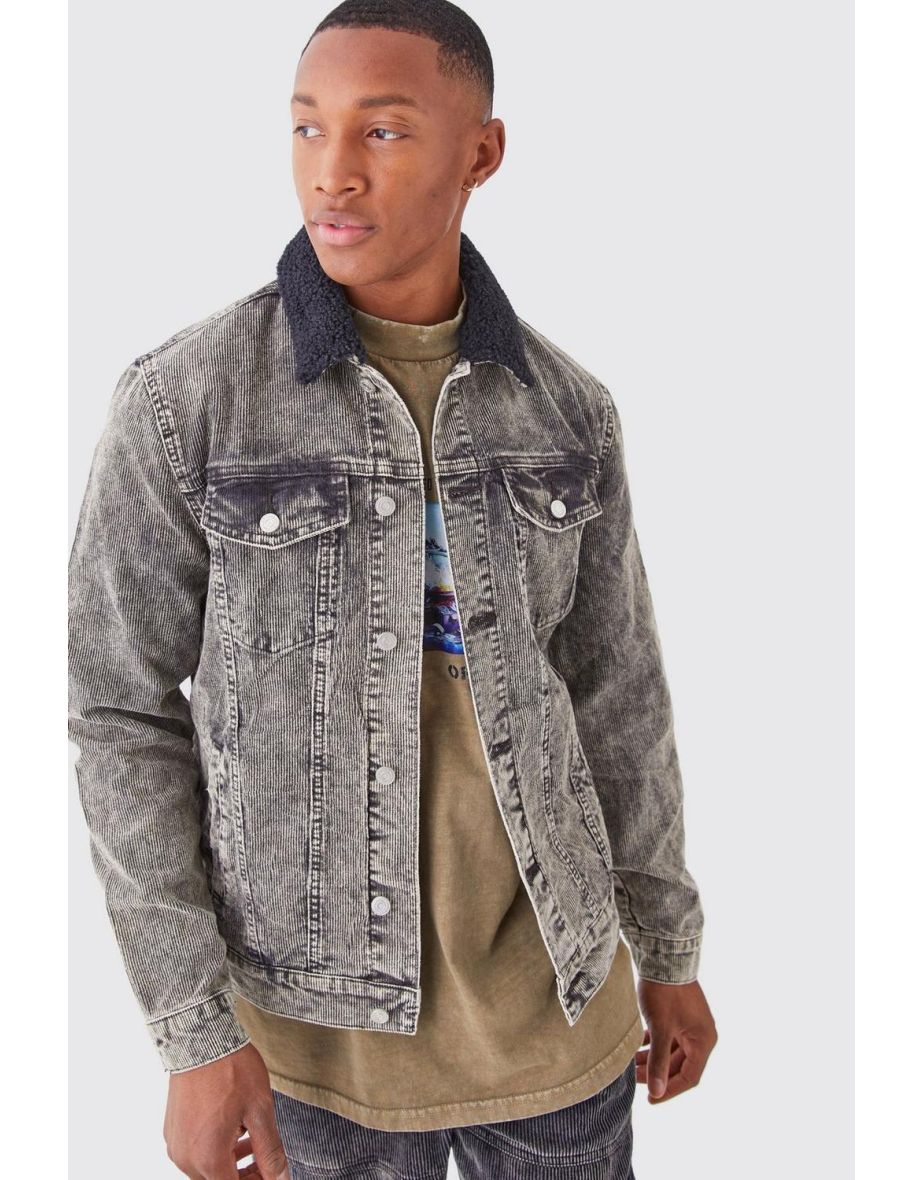 Jacket with borg collar mens best sale