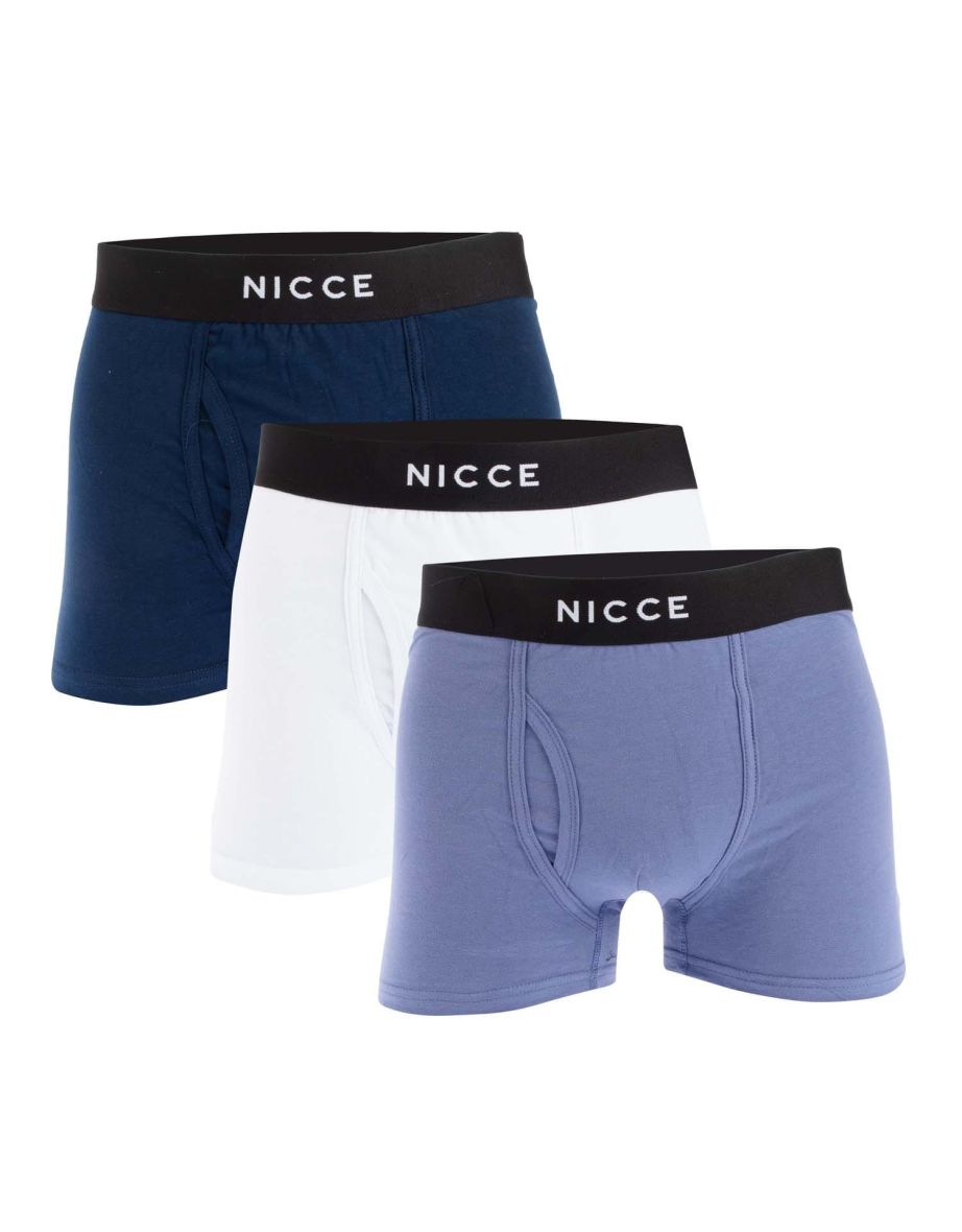 Men's NICCE Hikari 3 Pack Boxer Shorts in Blue
