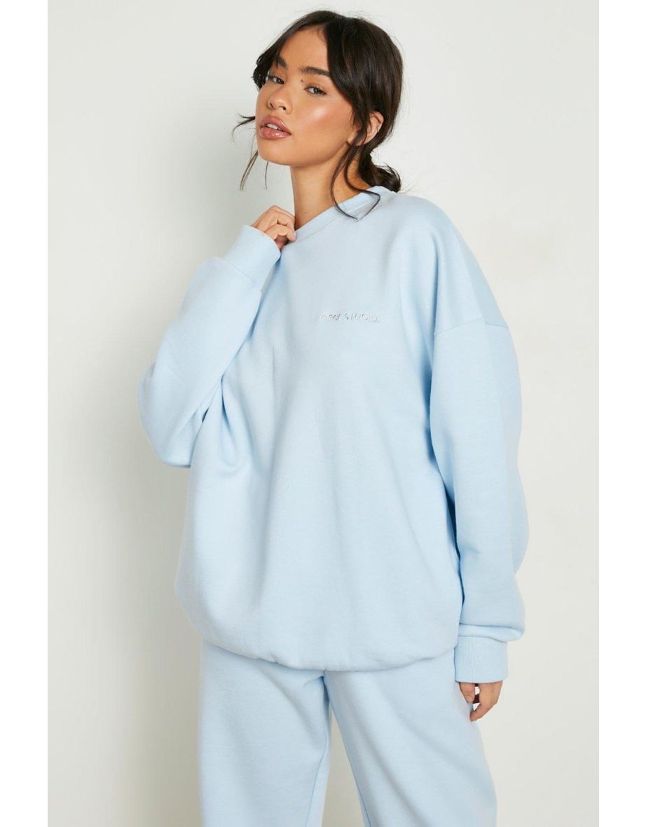 Oversized Sweater with REEL Cotton - light blue