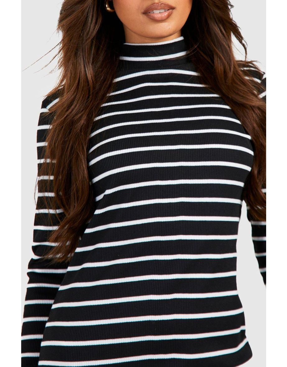 Boohoo Black Column Mini Dress with Long Sleeves - 3