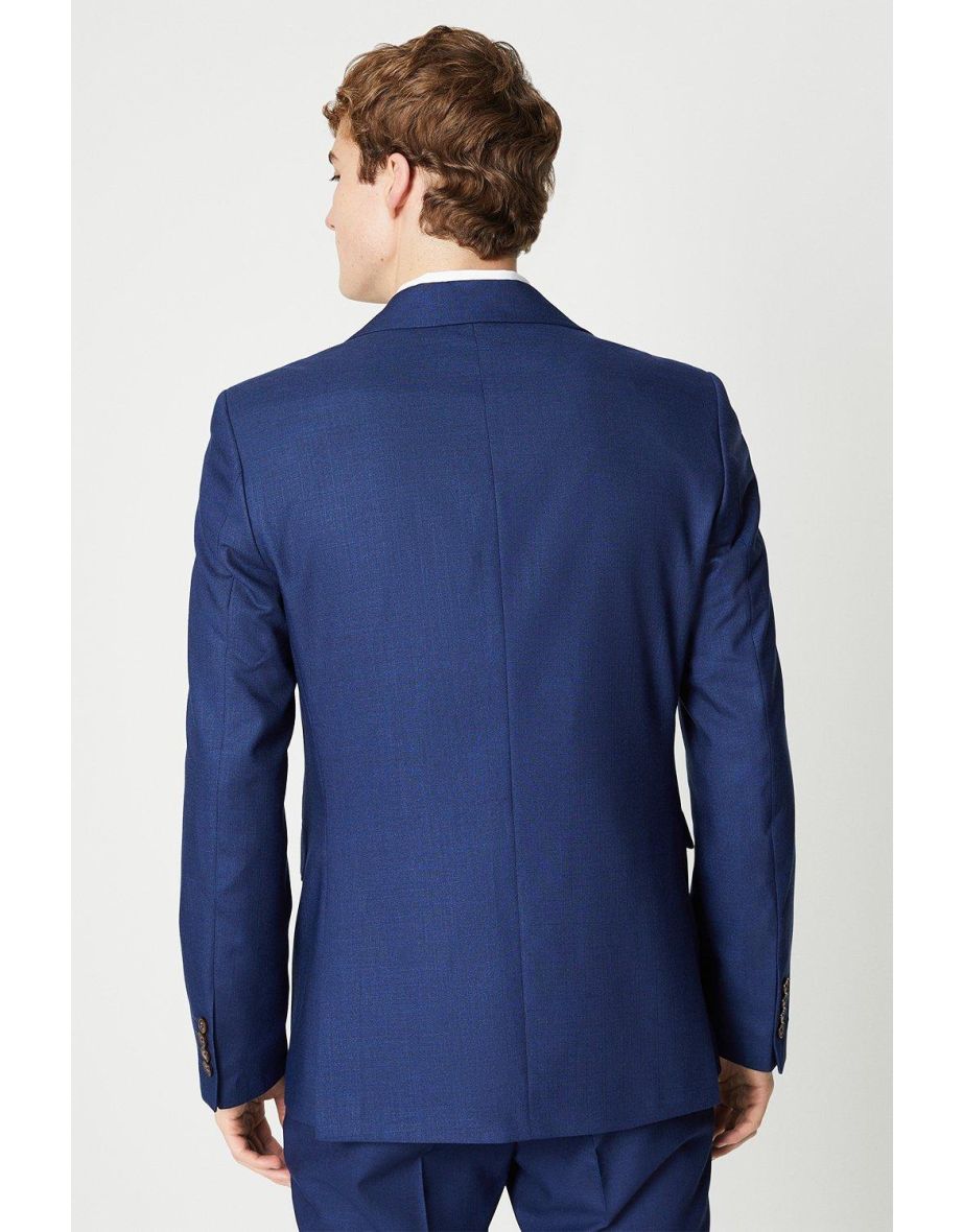 Royal Blue Sharkskin Suit Jacket - 2