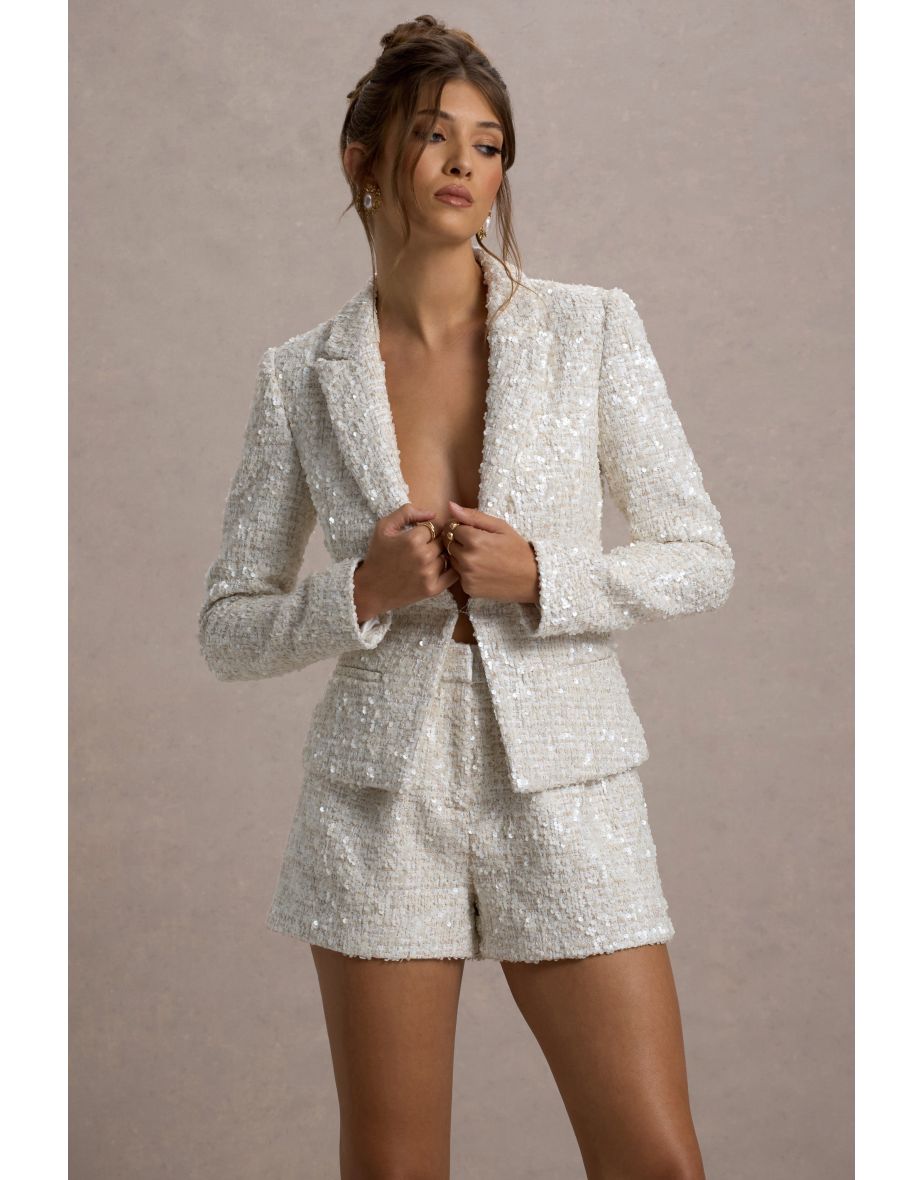 Marena | Cream Boucle Tailored Blazer - 8