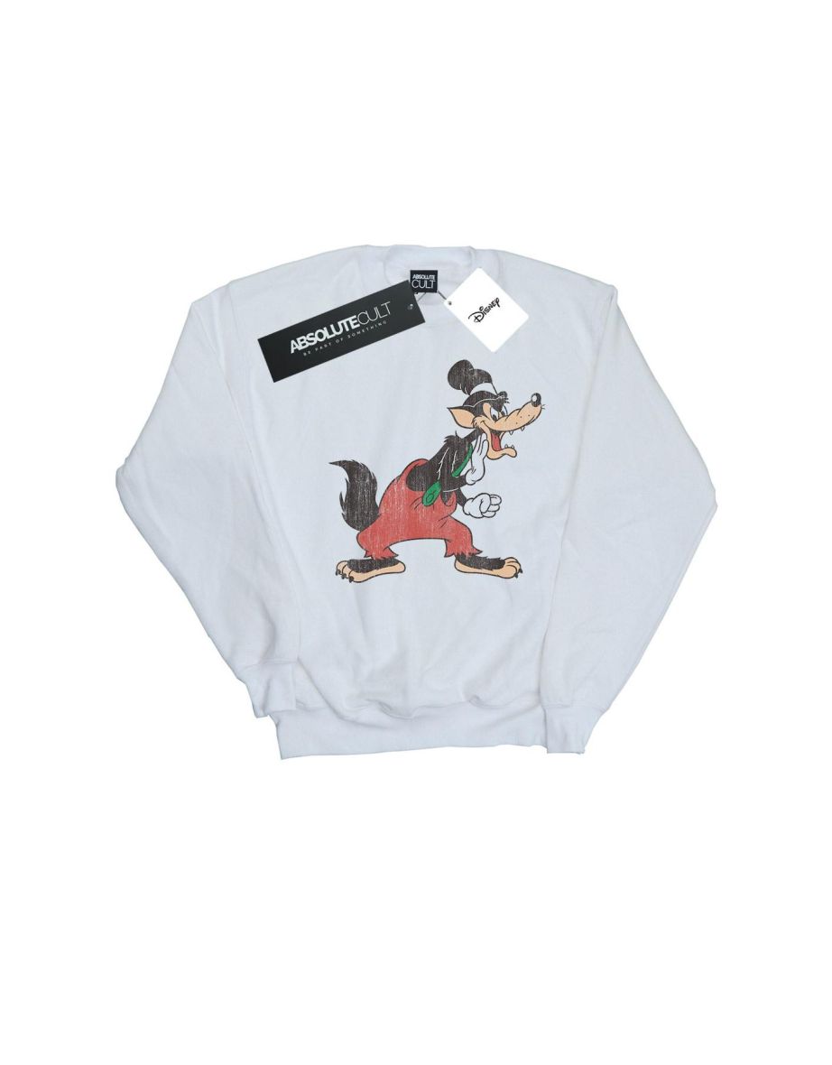 Disney Boys Three Little Pigs Big Bad Wolf Sweatshirt - White