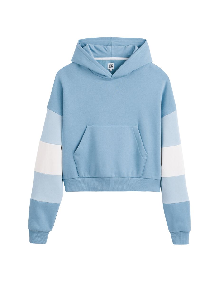 Colour Block Hoodie in Cotton Mix - 3