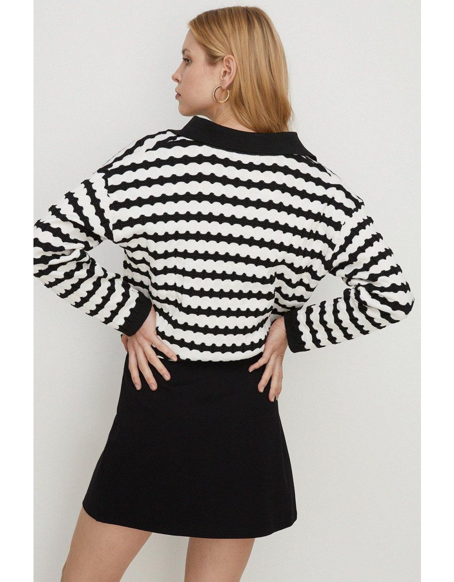 Premium Ponte Topstitch Button Through Skirt - 2