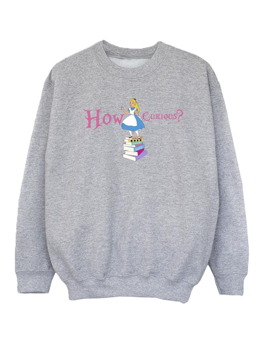 Disney Girls Alice In Wonderland How Curious Sweatshirt - Sports Grey