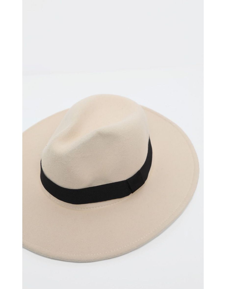  قبعة فيدورا لون أبيض  - 3