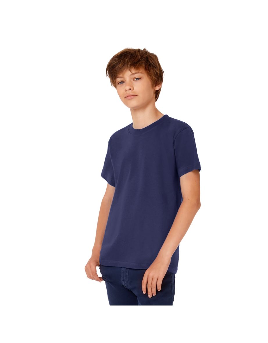 B&C Kids/Childrens Exact 190 Short Sleeved T-Shirt (Pack of 2) - Navy Blue - 1