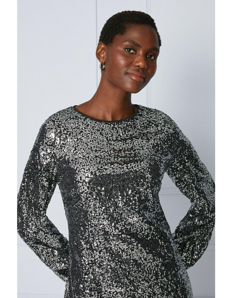 Sequin Split Front Swing Dress - 3