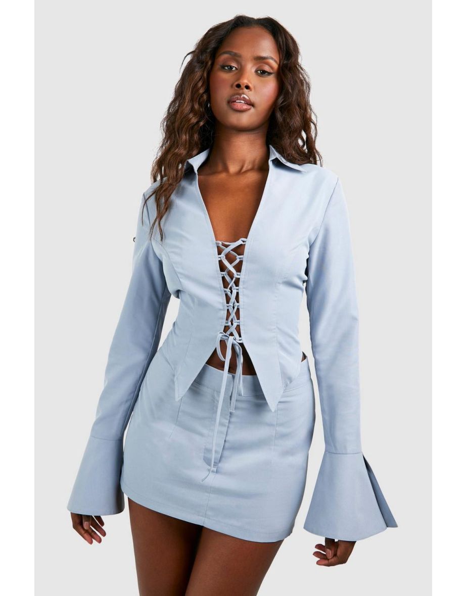 Micro Mini Skirt - slate blue