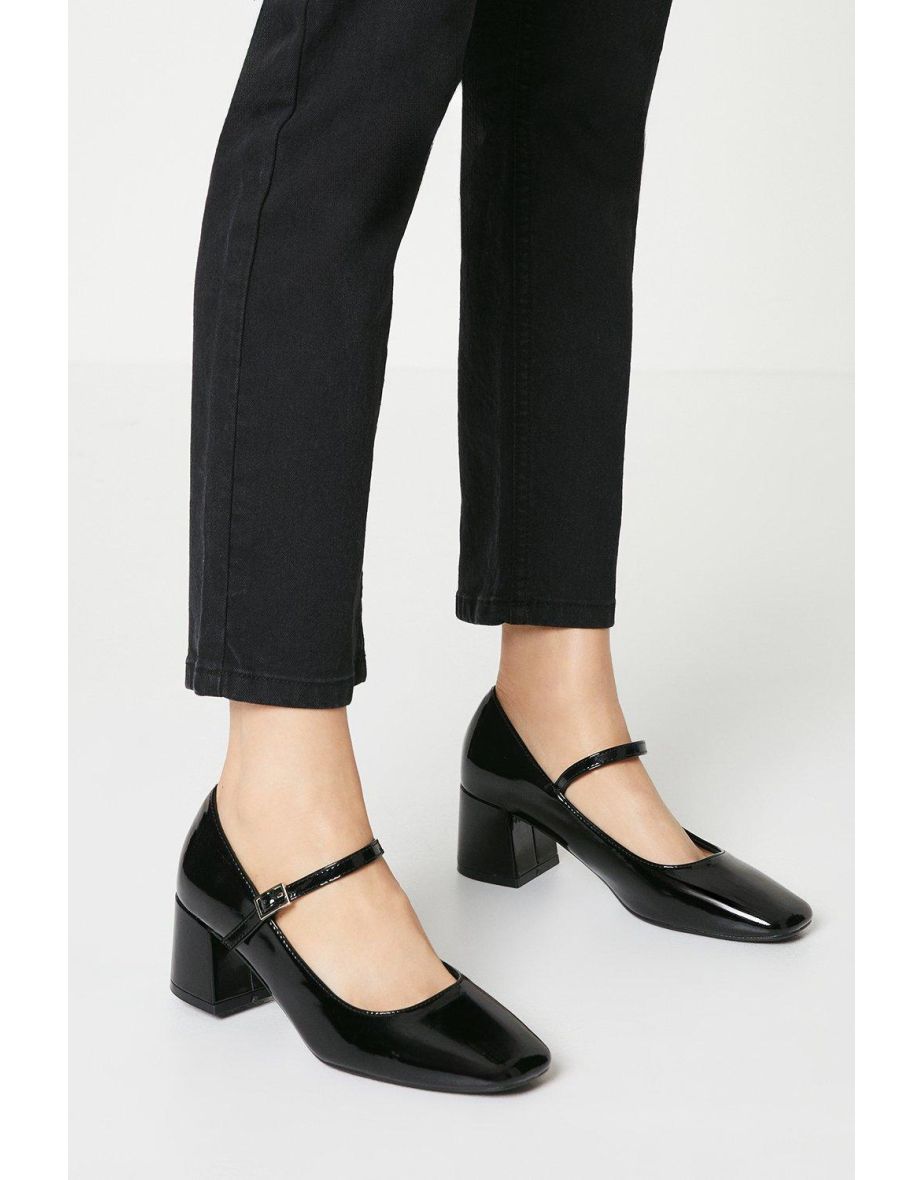 Principles: Carmen Square Toe Mary Jane Court Shoes - black