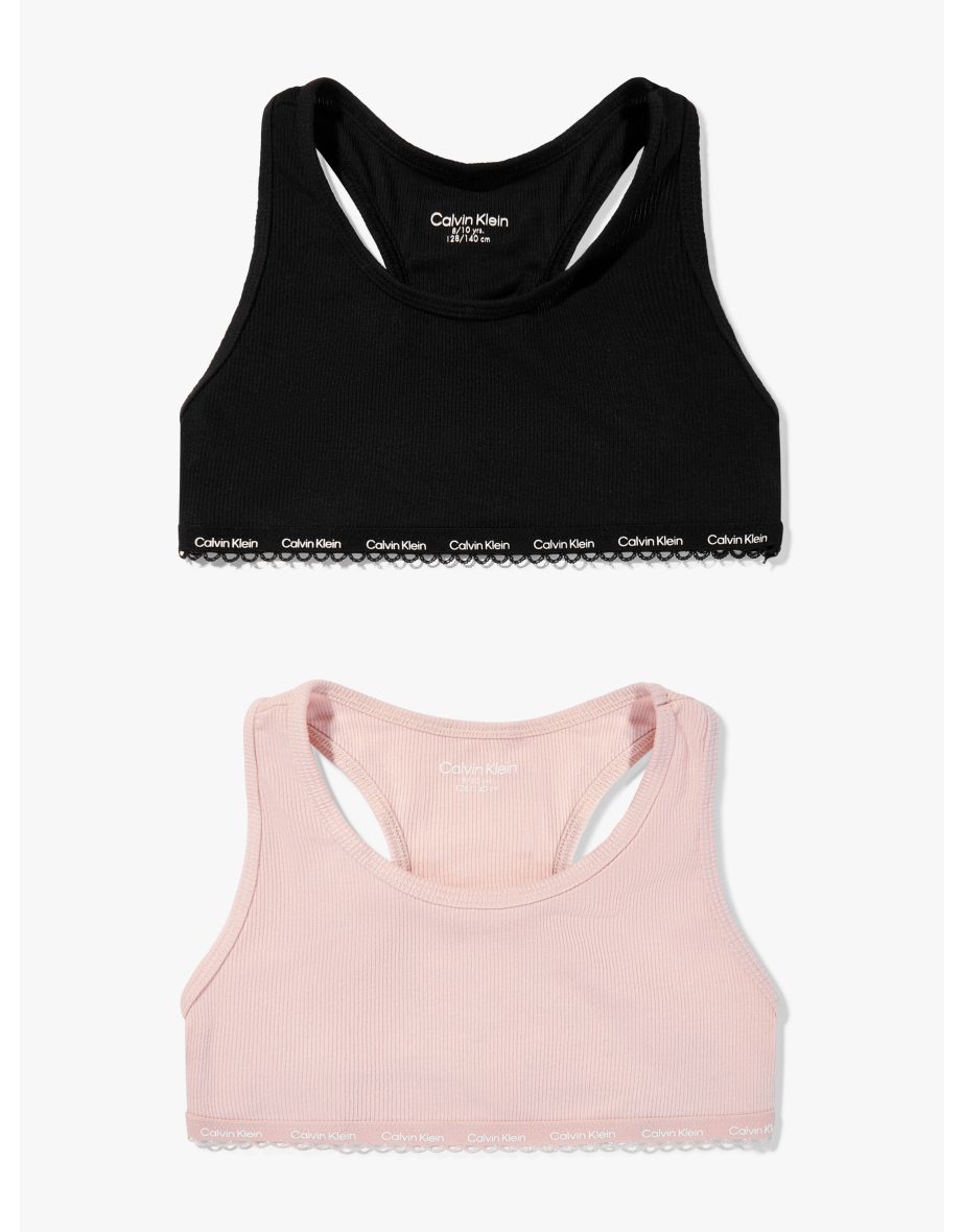 Calvin Klein Girls 2 Pack Bralette Set in Multicolour