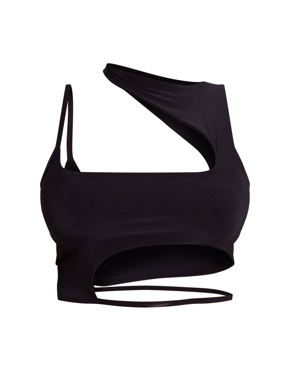 Shape Black Slinky Cowl Neck Asymmetric Hem Top - 4