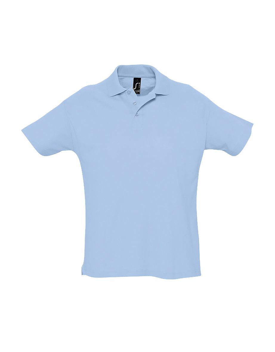 SOLS Mens Summer II Pique Short Sleeve Polo Shirt - Sky Blue